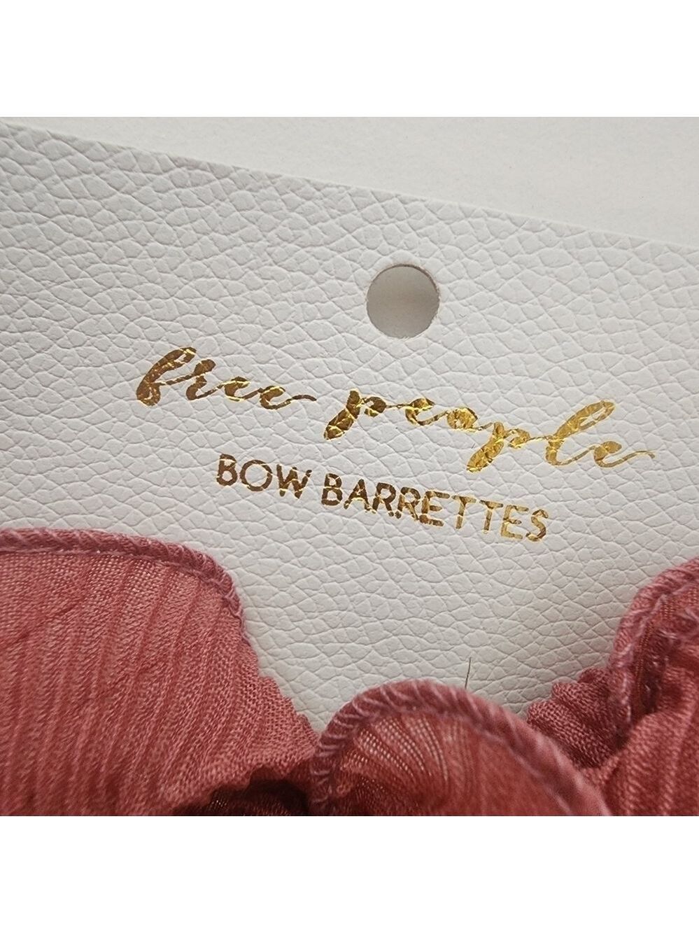 NWT Free People Rizzo Crinkled Bow Rusty Pink - Picture 8 of 13